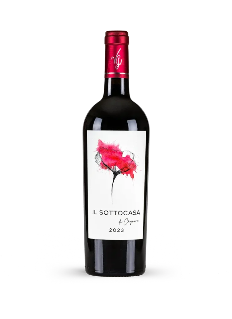 <span style="color: #b91735;" class="font-cagnore1">IL SOTTOCASA </span> <span style="color: #b91735;" class="font-cagnore2">di Càgnore</span><br><span class="tipovino">Marche Rosso IGT<br>2023</span>